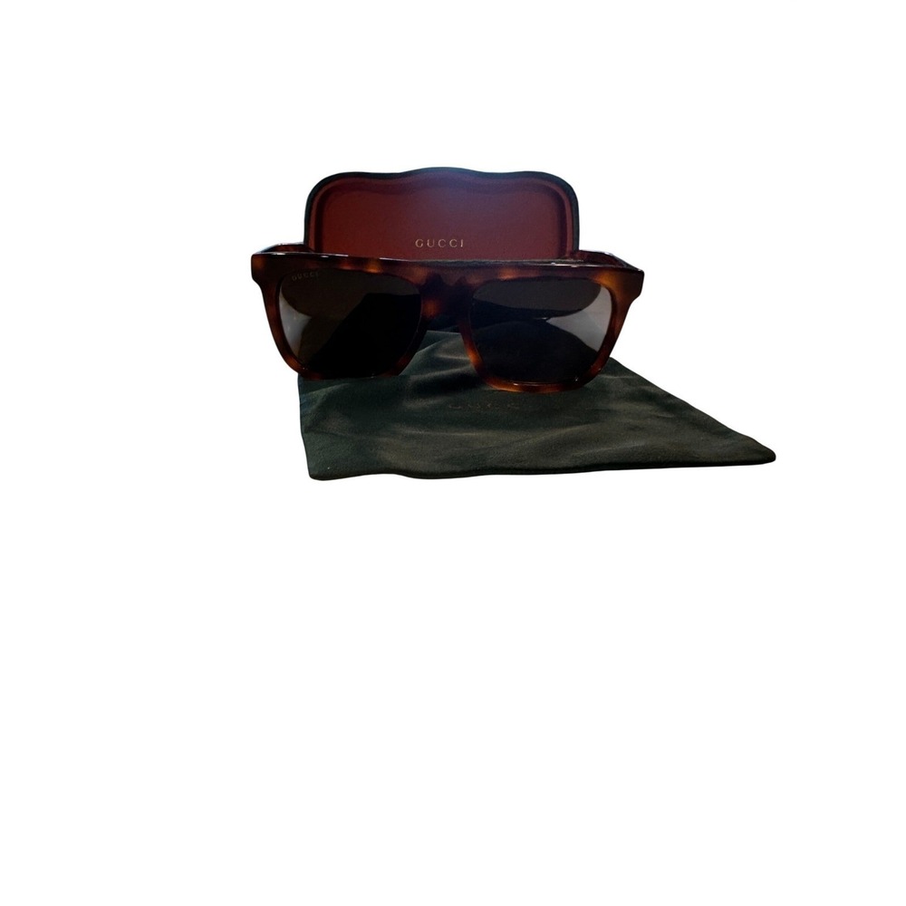 Gucci Tortoise Star Interlocking G Oversized Square Sunglasses GG0208S Brown - Picture 5 of 16